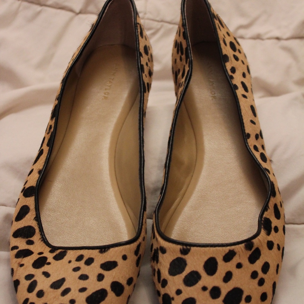 Ann Taylor Cheetah print/mohair flats